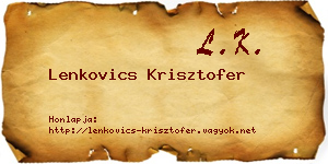 Lenkovics Krisztofer névjegykártya