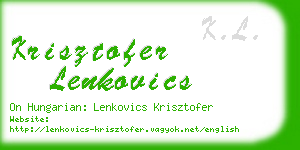 krisztofer lenkovics business card